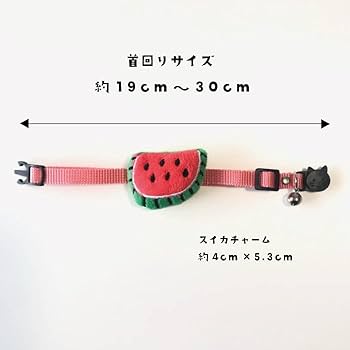 Amazon | ここねこ本舗 ふわふわ スイカ 猫 首輪 安全